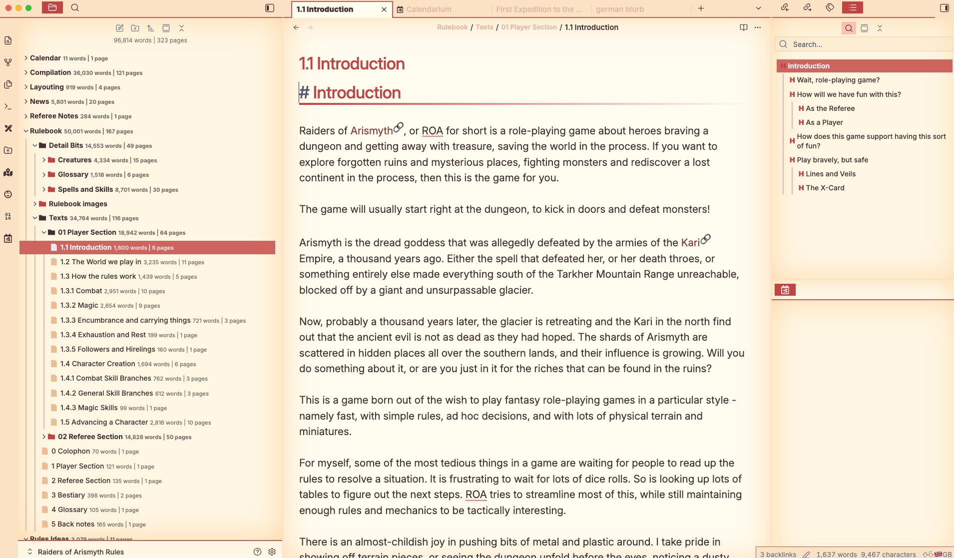 Obsidian as static site generator for my roleplaying game